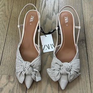 Zara Striped Kitten Heels